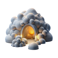 extraordinary creative Luminous Cloud Cave 3D Rendered Abstract Scene premium png