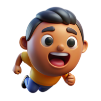 serene rustic Joyful 3D Cartoon Boy Running Animation genuine png