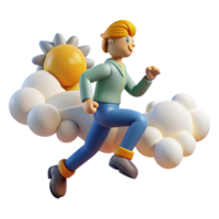 extraordinary modern Running on Clouds A Sunny 3D Animation detailed png