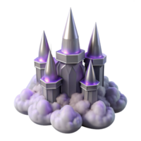 vibrant rustic Enchanted Castle in the Clouds 3D Render premium png