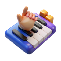 magnificent contemporary Playful Keyboard 3D Render of Hand on Mini Keys authentic png