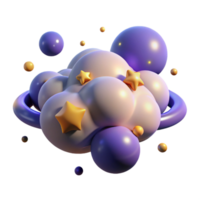 beautiful modern Cosmic Cloud 3D Render of Abstract Space Scene original png