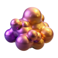 vibrant abstract Abstract Metallic Bubbles 3D Render of Shiny, Iridescent Spheres high resolution png