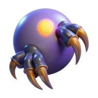 wonderful traditional 3D Render Spherical Creature with Claws detailed png