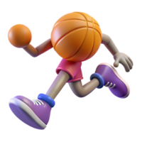 impressive minimalist 3D Render Basketball Player Running 4K png