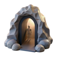 impressive abstract Illuminated Cave Entrance Figure in a Tunnel of Light professional png