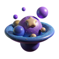 vibrant creative Cosmic Sphere Cluster 3D Render of Abstract Planetary System genuine png