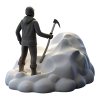 wonderful rustic Climber Ascending Snowy Peak with Ice Axe high quality png