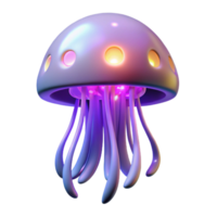 impressive abstract Glowing Jellyfish 3D Render of a Bioluminescent Creature authentic png