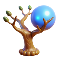 magnificent abstract Stylized Tree with Glowing Orb 3D Render genuine png
