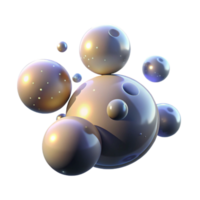 serene artistic Abstract 3D Render of Shiny Spheres high resolution png
