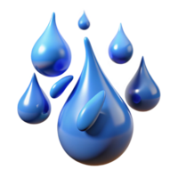 magnificent minimalist Blue Droplets Liquid Dynamics 3D Render high resolution png