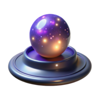 magnificent rustic Cosmic Sphere on Stand 3D Render of Illuminated Galaxy original png