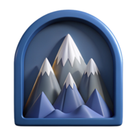vibrant traditional Majestic Mountain Range 3D Render high quality png