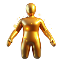 wonderful classic Golden Figure, Abstract 3D Rendering, Shiny, Smooth Surface, Digital Art authentic png