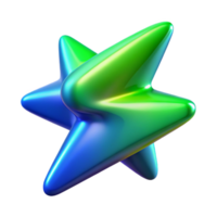 impressive rustic Abstract 3D Star Gradient Colors, Shiny Surface high resolution png