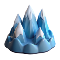 serene vintage Stylized 3D Mountain Range Illustration detailed png