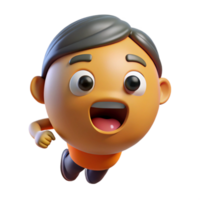 wonderful classic 3D Animated Boy Joyful, Surprised Expression high resolution png