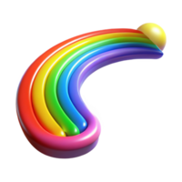 dramatic minimalist Colorful Rainbow Arc, 3D Render high quality png