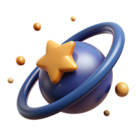 extraordinary abstract Celestial Body with Ring System and Star premium png