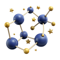serene modern Celestial Molecular Structure 3D Rendering exclusive png
