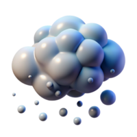 serene classic Abstract Cloud with Falling Spheres 3D Render original png