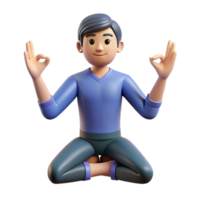 dramatic contemporary 3D Render Relaxed Person in Meditation Pose high resolution png