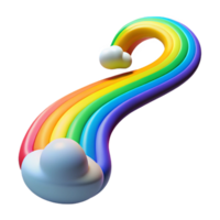 magnificent artistic Rainbow and Clouds 3D Render of Colorful Arc professional png
