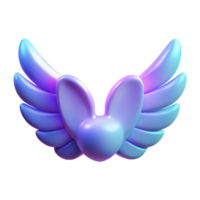 wonderful contemporary Cute Bunny with Wings 3D Render premium png
