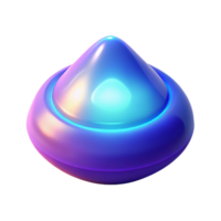 stunning rustic Abstract 3D Gradient Orb Iridescent, Glowing, Conical Design authentic png
