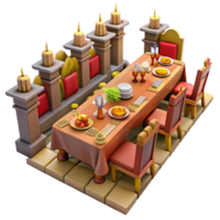 Royal 3D Rendered Dinner Table png