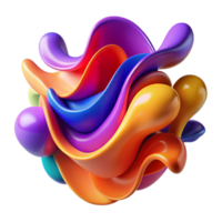 Vibrant 3D Abstract Colorful Wave Background png