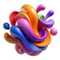 Abstract 3D Colorful Liquid Shapes png