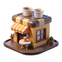 Cozy Coffee Shop 3D Render png