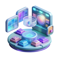 3D Render Abstract Tech Control Panel png