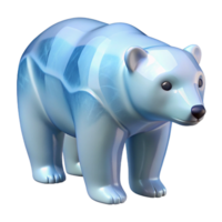Icy Polar Bear 3D Render png