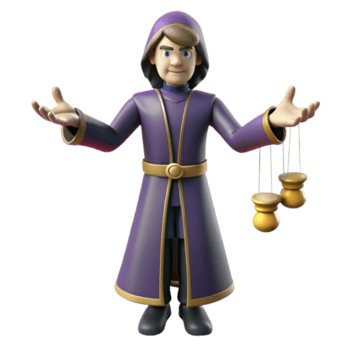 3d desenho animado Mago com dourado panelas png