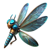 3D Render of a Mechanical Dragonfly png