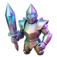 Iridescent Knight 3D Render png