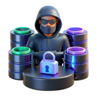 3D Illustration Hacker Cybersecurity Data Security png