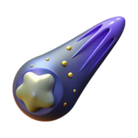 3D Render Purple Comet Illustration png