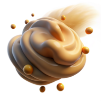Abstract 3D Cream Swirl with Yellow Spheres png
