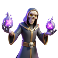 3D Render Undead Sorcerer with Potion png