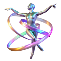 Graceful 3D Render of a Dancer png