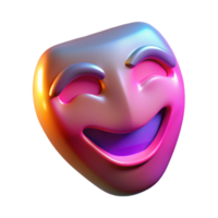3D Render Joyful Mask Illustration png