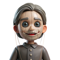 3D Render Wooden Puppet Illustration png