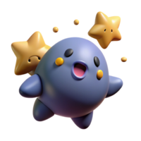 Joyful 3D Render of Cute Creature png