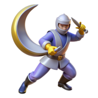 Crescent Moon Knight 3D Render png