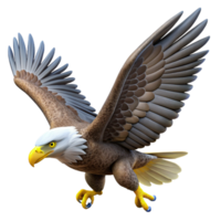 3D Cartoon Eagle in Flight png