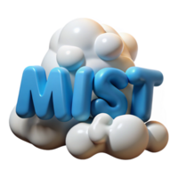 3D Render Mist Cloud Text png